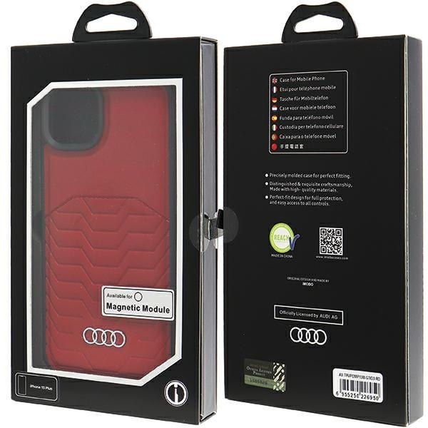 Audi Synthetic Leather MagSafe iPhone 15 Plus / 14 Plus 6.7" czerwony/red